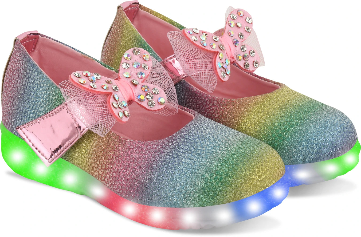 HOOH - Now comfort in fashion Velcro Ballerinas For Girls (Pink, 6-7 Years)