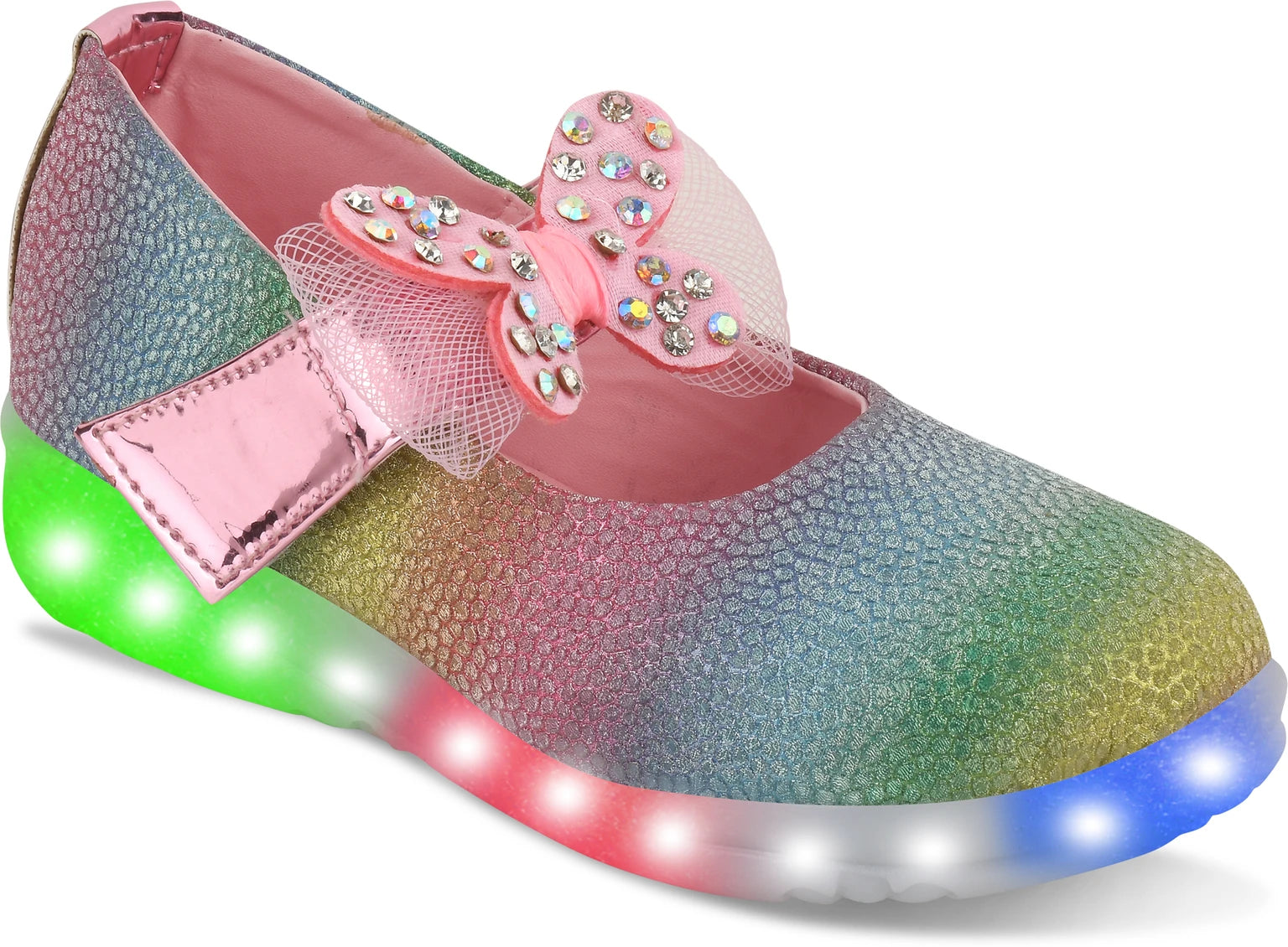 HOOH - Now comfort in fashion Velcro Ballerinas For Girls (Pink, 6-7 Years)